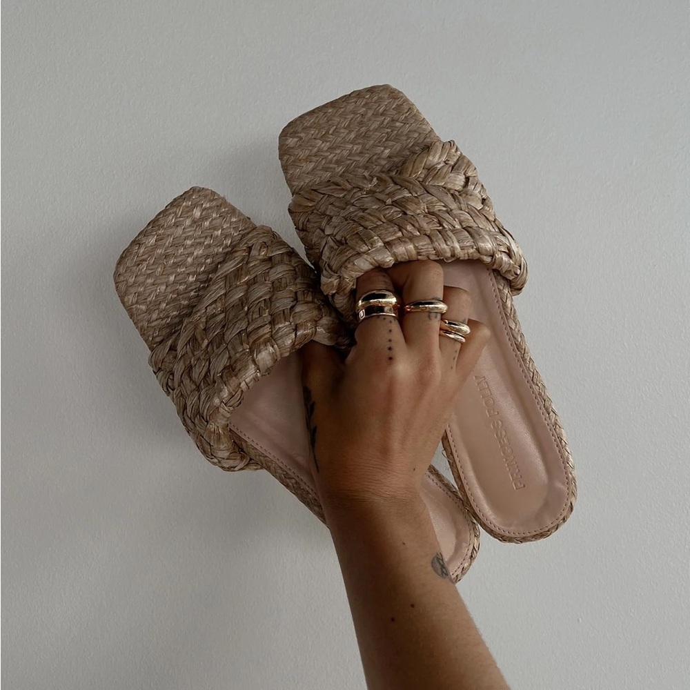Princess Polly Shoreside Sandals Women's Tan Woven Sandals